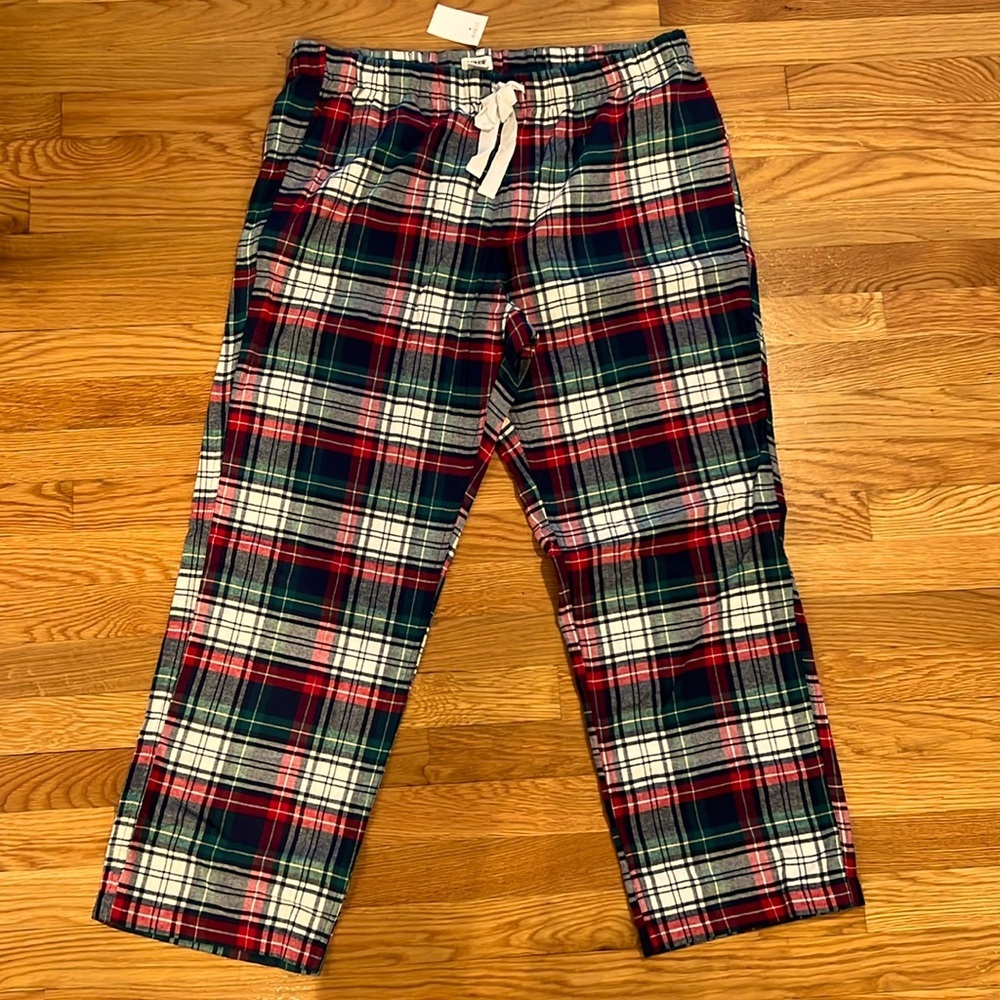 NWT holiday plaid jcrew pj bottoms